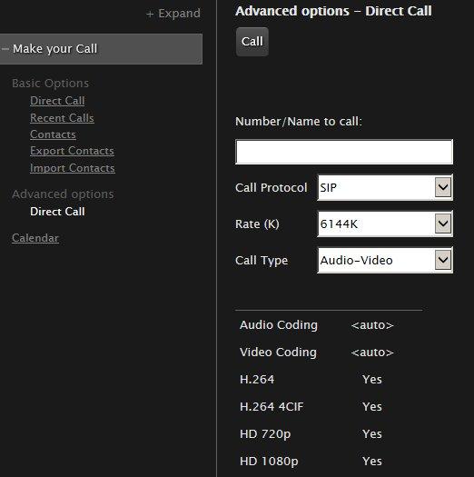 Figure 33: Accessing advanced call options Set the advanced parameters of your new dial string as follows: Table 7: Entering advanced call