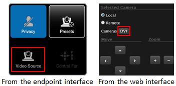 Figure 65: Switching between cameras 3. Move the camera position using the arrows and zoom keys to position your camera.