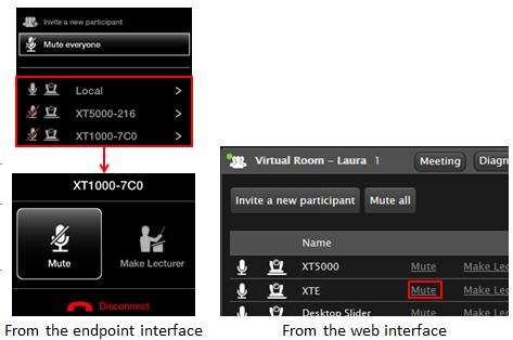 Moderating a Videoconference Figure 86: Inviting new participant by address or contacts 3. To disconnect a participant, select the endpoint and select Disconnect. 4.