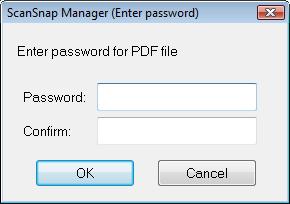 Setting Passwords for PDF Files HINT After the settings have been done, the following window appears when you scan a document.