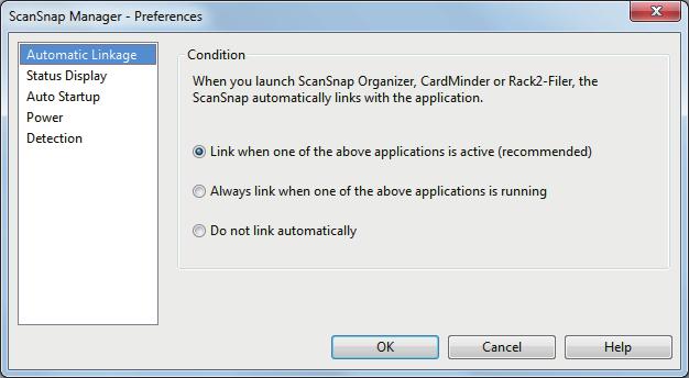 Automatic Linkage with Applications Changing Automatic Linkage Mode Change automatic linkage mode options in the following procedure. 1. Select [Preferences] from the Right-Click Menu.
