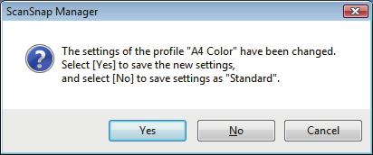 Profile Management 5. When you finish changing the settings for the selected profile, click the [OK] button. a The overwrite confirmation window appears. 6.