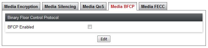 On the Media BFCP tab, BFCP is