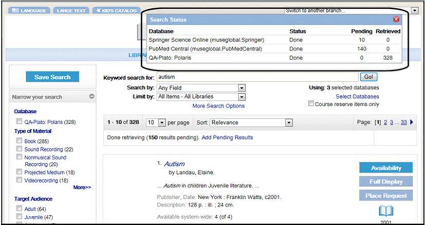 level To select remote databases for searching, users click on the Select Databases link.