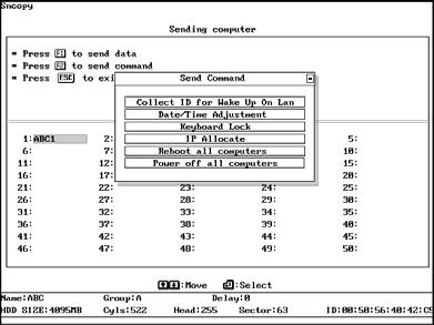 6.5 SEND COMMAND Figure 49 6.5.1 Collect ID for Wake up on LAN: Record the Ethernet LAN Card ID of standby receiving computers.