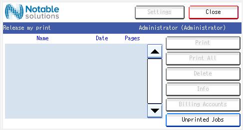 Figure 19: Job Information screen When multiple jobs are selected, the user can press Previous and Next to navigate the information screens for the jobs.