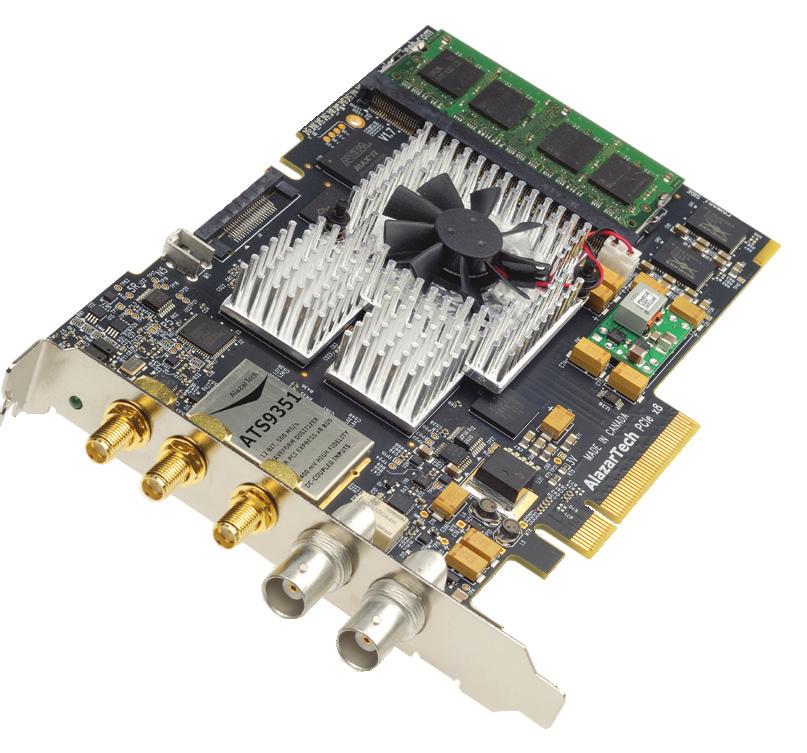 1.6 GB/s PCI Express (8-lane) interface 2 channels sampled at 12-bit resolution 500 MS/s real-time sampling rate Variable frequency external clocking Up to 2 Gigasample dual-port memory Continuous