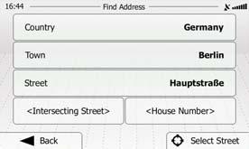 5. Instead of entering the house number, tap. The midpoint of the street is selected as the destination. 6. A full screen map appears with the selected point in the middle.