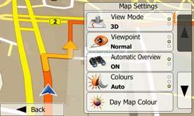 5.3.5 Map settings You can fine-tune the appearance of the Map screen.