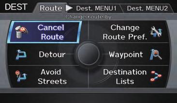 Driving to Your Destination When you say or select Avoid, the display returns to the list screen.