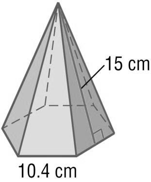Example 3: Find the surface area of the regular pyramid.