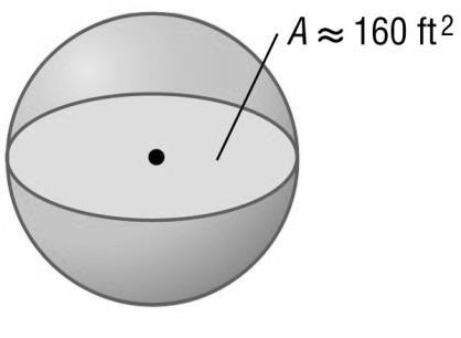 Example 3: Find the surface area of the sphere if the circumference of the great circle is 10π.