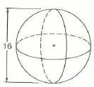 16. Find the surface area. 17. Find the surface area of a sphere that has a radius of 6 mm. 18. Find the volume of a sphere that has a radius of 6 mm. 19.