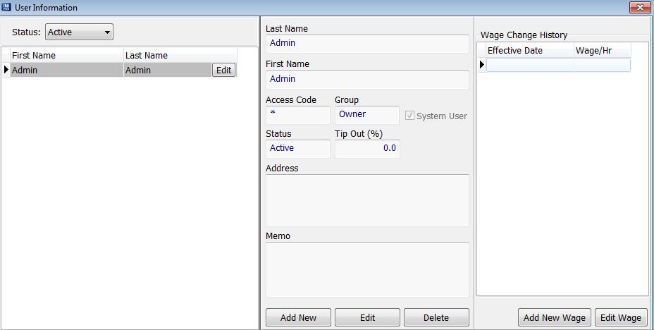 10. Users- creating and modifying To modify or create users, click button along the top bar in the Back Office