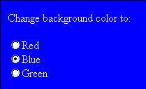 command to change the background color of the Web page.