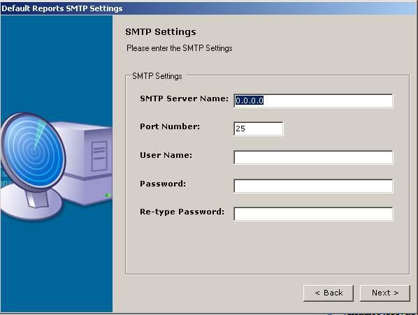 11. Enter the credentials required to connect to the SMTP