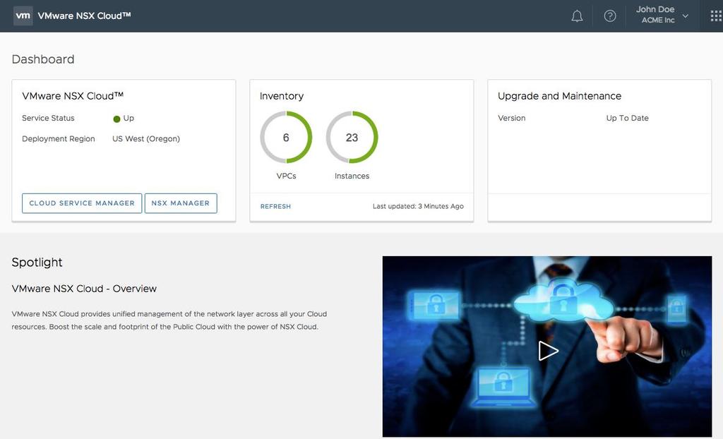 VMware NSX Cloud with AWS Consistent networking and security for applications running natively in public clouds Managed Service Consumption Model Self-service portal for pre and post-pay options