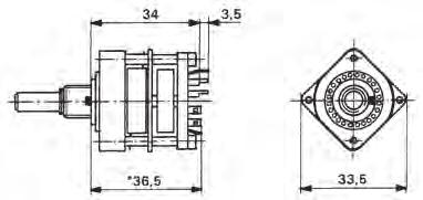 Selector Switch Type 0 Drawings With Solder Eyelets SW Schlüsselweite SW = key spanner M0 x 0,75,5 SW 9, 7,5,7 ø,6 Front panel cut out ø6 6,7,5,5 9,5 AL = 5,5,8 5, 5 0, 7,5 With Pins for PCB Mounting