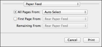 6. Select the page setup options: Paper Size and Orientation.