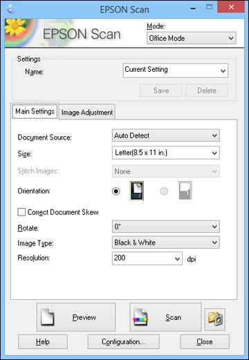 You see this window: 2. Select the Document Source setting indicating where you placed your original.