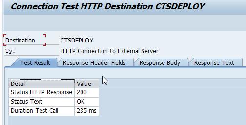 One logical port is needed for the communication between the AS ABAP and the AS Java of the CTS system: CTSDEPLOY. The port is delivered by default.
