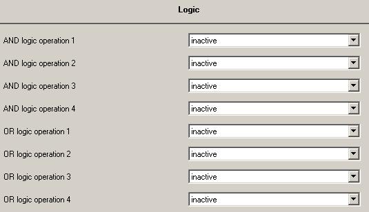 5.17. Logic Using this parameter window up to 4 logical ANDfunctions and up to 4 logical OR-functions with up to 4 data inputs (objects) are activated.