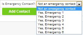 Do you want them to be contacted in an emergency? If yes, select one of the Emergency Contact options.