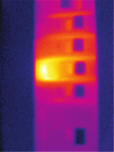 Visual IR Thermometer Digital image with heat map overlay detects the exact location of the issue.