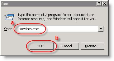 Restart the Microsoft Exchange Transport Service. a. Click Start and then click Run. b. Type services.
