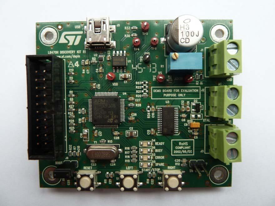 User manual EVAL6470H-DISC: fully integrated stepper motor driver based on the L6470 and STM32 Introduction The EVAL6470H-DISC can be used together with the STM32 firmware library V1.