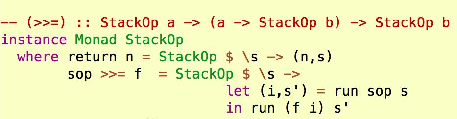 StackOp is a Monad Stack