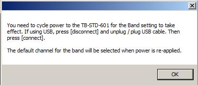 8. STD-601 MODULE SETTING 8.1 Band selection Use the Frequency Band selection area in figure 6 to select the frequency band.