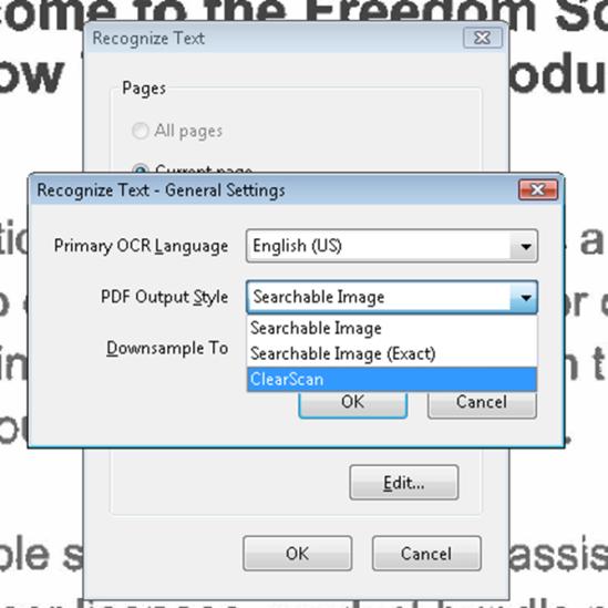 Figure 22 Recognize Text Settings. Reflow [Ctrl + 4] One of the tools available to document authors is the ability to reflow content on a page to demonstrate a logical reading order.