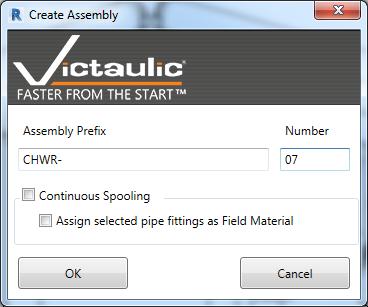 11 Create Assembly / Continuous Spooling This tool allows you to select all the families you want to be in your assembly (spool) drawing.
