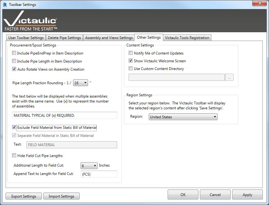 16 Other Settings There are additional settings to further customize our software to fit your business needs. The following image shows the default settings.