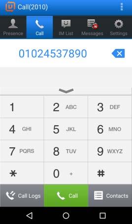 Enter the number of the party you want to call. 2. Select the Call ( ) button.