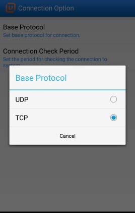 2. Connection Check Period: Set the period for checking the connection to system.
