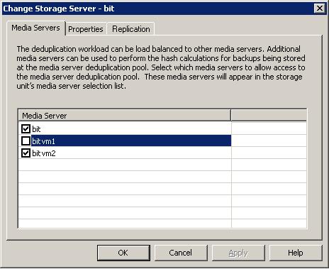 Managing deduplication Managing MSDP servers 220 3 Select the deduplication storage server, then select Edit > Change. 4 In the Change Storage Server dialog box, select the Media Servers tab.