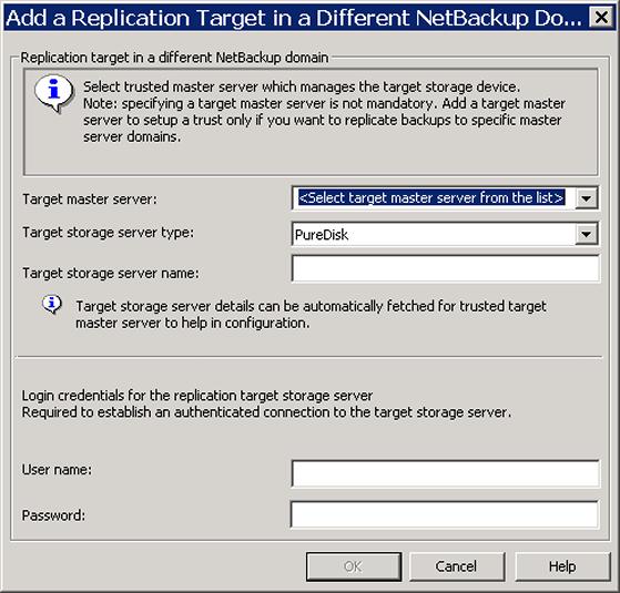 Configuring deduplication Configuring MSDP replication to a different NetBackup domain 155 5 On the Replication tab, click Add.