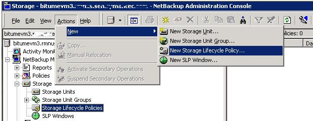 Configuring deduplication Creating a storage lifecycle policy 163 To add a storage operation to a storage lifecycle policy 1 In the NetBackup Administration Console, select NetBackup Management >
