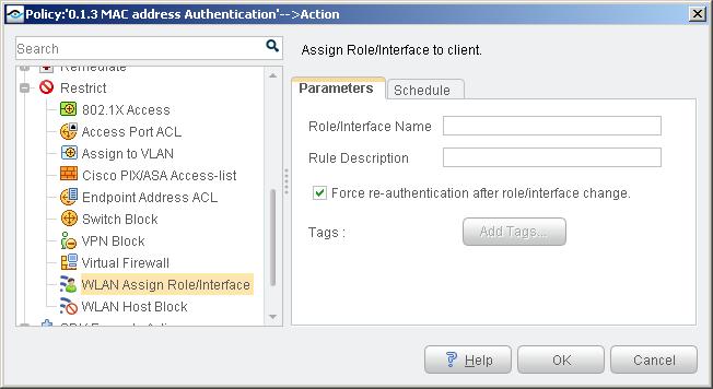 The selected action is displayed in the Action list in the Main Rule pane. 16. Select Finish in the Main Rule pane and select Apply in the Policy Manager.