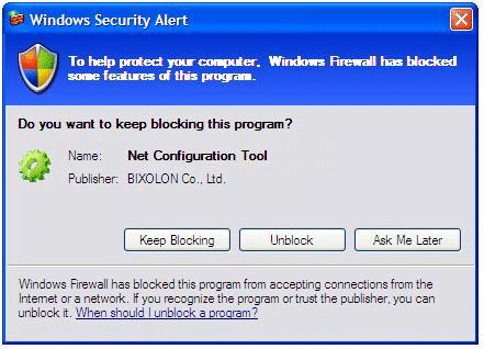 Windows XP Select [Unblock], and then