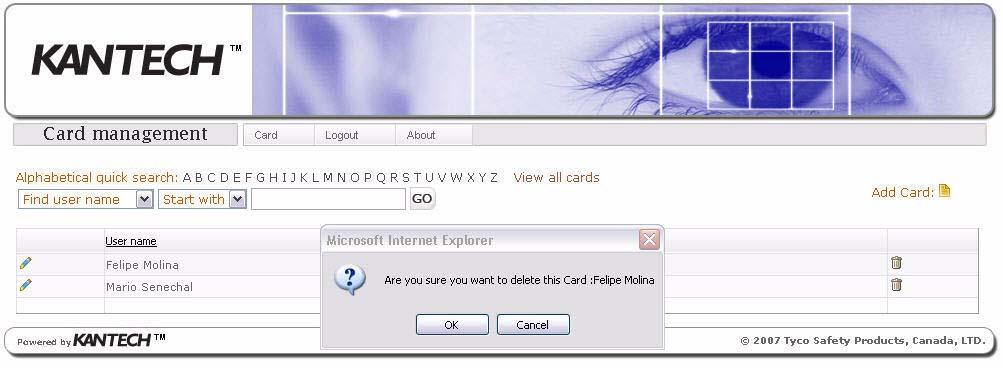 Click on the Card symbol or select Card Management from the Card menu. 2.