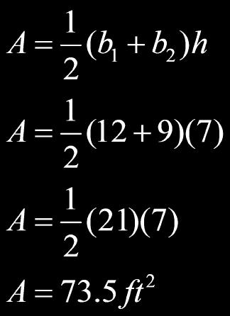 37 Try These. Find the area of the figures using the formula.