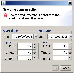 Be aware that the Maximum displayable time is taken into account for the maximum duration of the Historical trend. The selected time zone should be lower than the Maximum displayable time.