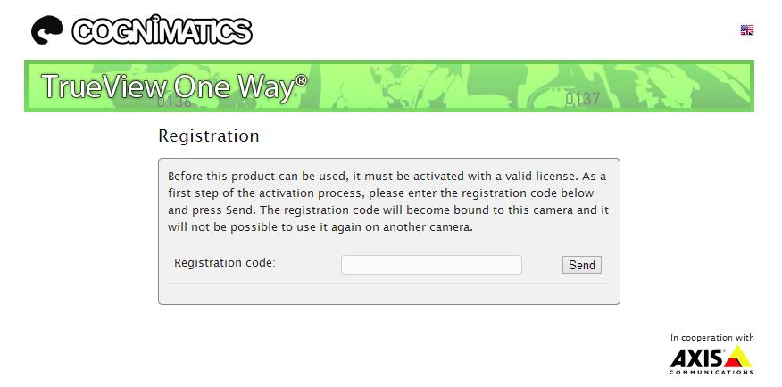 Activate the license The application will now load onto the camera and you