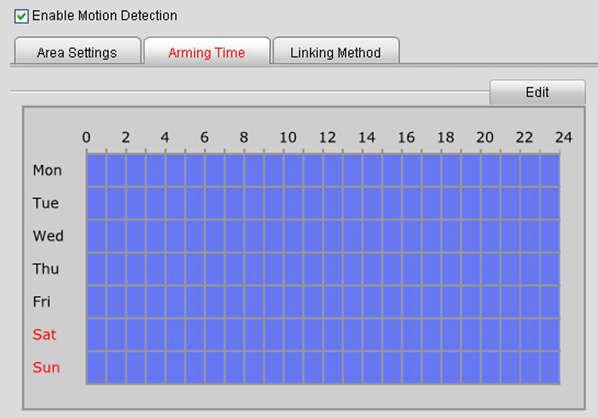 Figure 5. 10 Motion Detection-Area Settings (8) Click Save button to save the settings. 2.