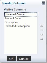 53 Reorder Columns customize the column header order. 1. The viewable column list will appear. 2. Click on the column or columns you wish to reorder. 3.