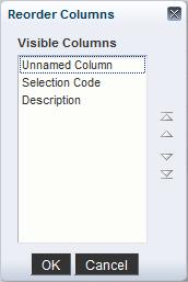 69 Reorder Columns - customize the column header order. 1. The viewable column list will appear. 2. Click on the column or columns you wish to reorder. 3.
