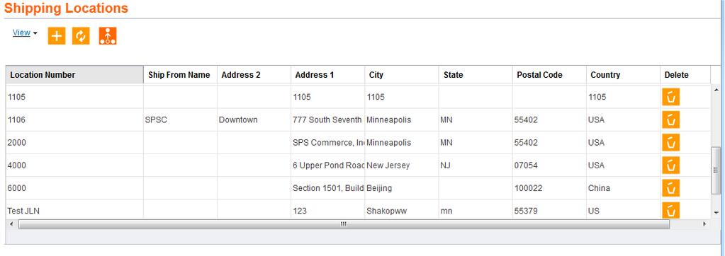 The Account Details page also lists all your Shipping Locations.